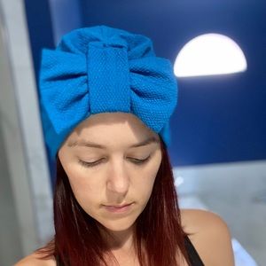 Blue turban head wrap